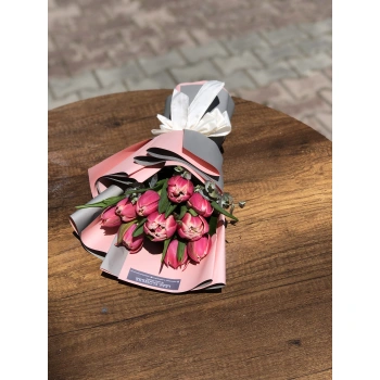 Mini Pembe Lale Buketi