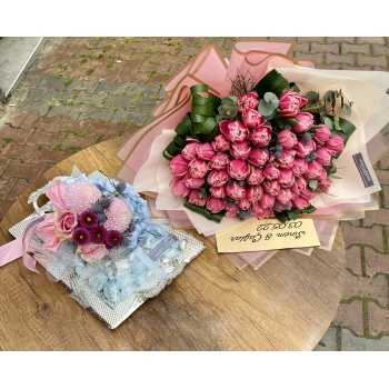 Pink Double Tulips