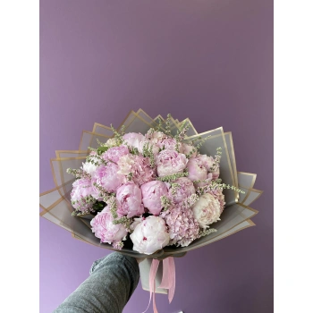 Pink Peony Hydrangea Bouquet