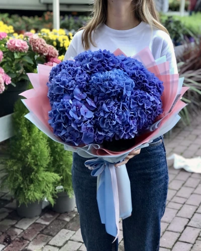 Mavi Ortanca Buketi