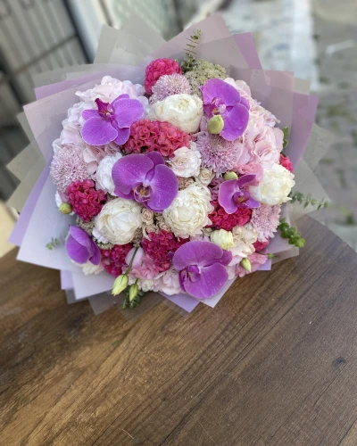 Orkide Şakayık karışık Buket