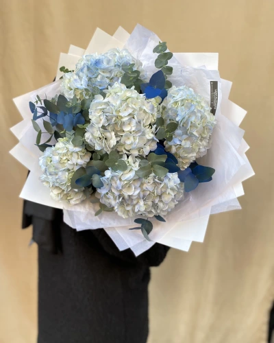 Mavi Ortanca Buketi 5li