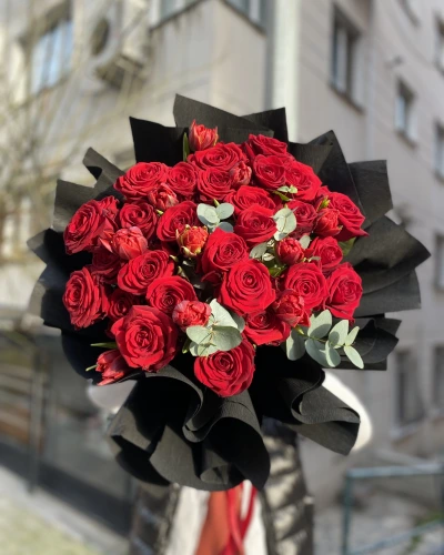 Kırmızı Gül Lale Buketi