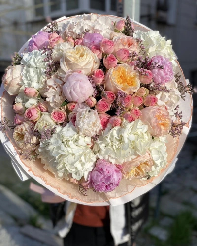 Şakayıklı Ortancalı Güllü Buket