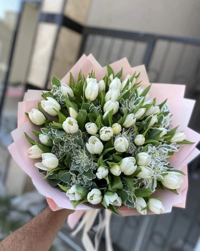 Lale Beyaz Büyük Buket