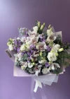 Orkideli Beyaz Lila Buket