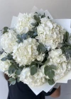 Beyaz Ortanca Okaliptus Buketi