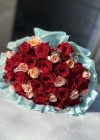 Kırmızı Somon Ekvator Gül Buketi