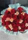 Kırmızı Somon Ekvator Gül Buketi