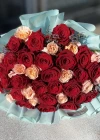 Kırmızı Somon Ekvator Gül Buketi