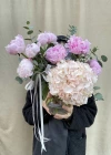 Peony Gardenia Arrangement in Vase