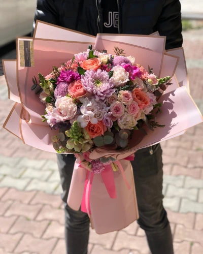 Pembe Bahar Mevsim Buketi