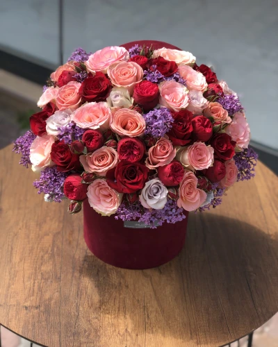 Bordo Kutu Gül Aranjmanı