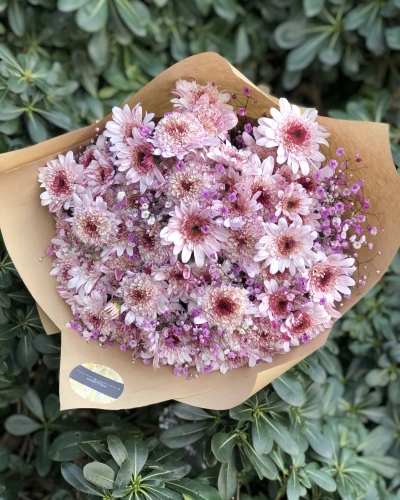 Pembe Krizantem Buketi