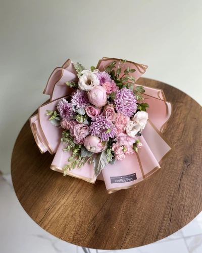 Şakayıklı Pembe Lila Bahar Buketi