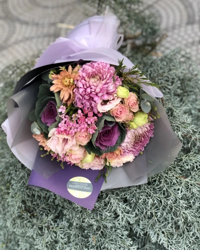 Pembe Lila Bahar Buketi