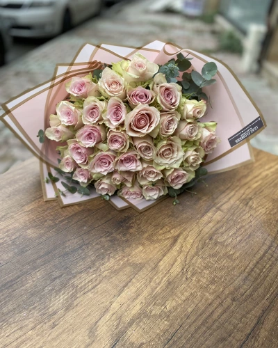 Pembe Krem Gül Buketi