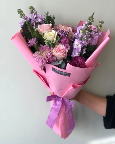 Lila Pembe Bahar Buketi