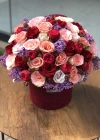 Bordo Kutu Gül Aranjmanı