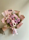 Şakayıklı Pembe Lila Bahar Buketi