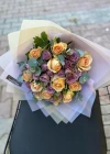 Sarı Lila Kenya Gül Buketi