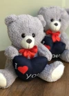 Gray Love Teddy Bear