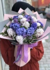 Pembe Mor Sümbül Buketi