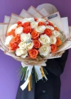 Turuncu Krem Özel Kenya Gül Buketi