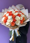 Turuncu Krem Özel Kenya Gül Buketi