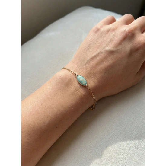 Doğal Taşlı Çelik Bileklik