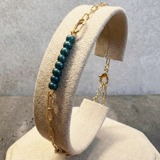 Doğal Taşlı Çelik Bileklik