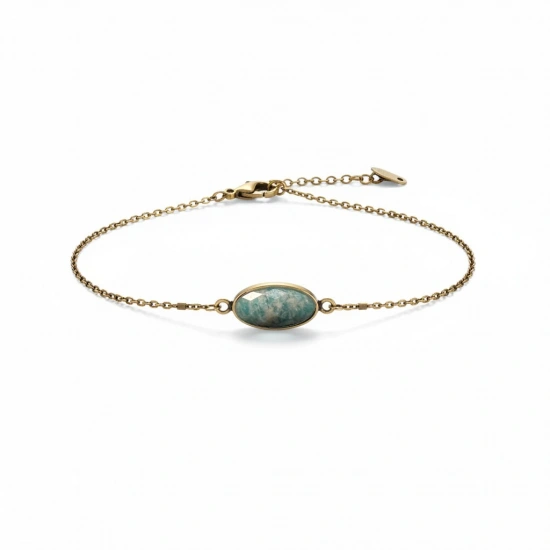 Doğal Taşlı Çelik Bileklik