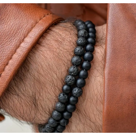 Erkek Lav Taşı Bileklik