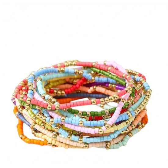 Kum Boncuk Lastikli Bileklik Seti