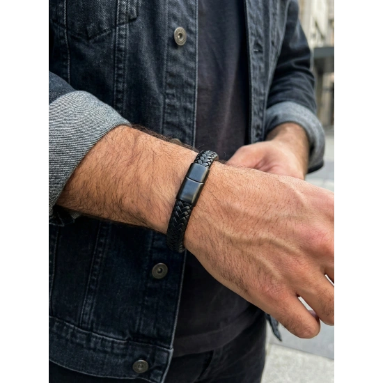 Suni Deri Erkek Bileklik