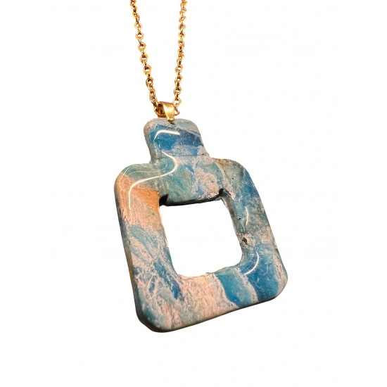 TIDE FRAME – Çelik Zincirli Polimer Kil Kolye