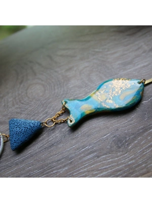 Deri İpli Polimer Kil Kolye