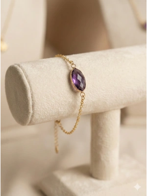 Doğal Taşlı Çelik Bileklik