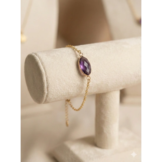 Doğal Taşlı Çelik Bileklik