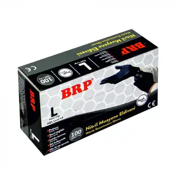 Brp Nitril Siyah Eldiven L Beden 100lü