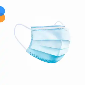 Medikal Tek Kullanımlık Maske 3 Katlı Telli Meltblown Filtreli 50li Kutu - Açık Mavi