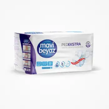 Mavi Beyaz Ped Ekstra Hasta Bezi Bel Bantlı (M) Medium 30lu Paket