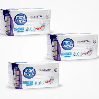 Mavi Beyaz Ped Ekstra Hasta Bezi Bel Bantlı (M) Medium 30lu Paket x 3 Pkt (90 Ad.)