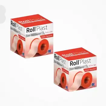 Roll Plast Tıbbi Bez Flaster (Çinko Oksitli Kauçuk Yapışkanlı) 5cm x 5m - 2 Adet