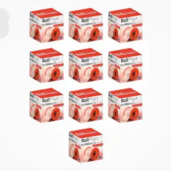 Roll Plast Tıbbi Bez Flaster (Çinko Oksitli Kauçuk Yapışkanlı) 5cm x 5m - 10 Adet