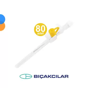 Bıçakcılar Branül (İntraket) Sarı (24G) 80li Kutu