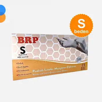 BRP Lateks Pudralı Eldiven Small (S) 100lü Kutu
