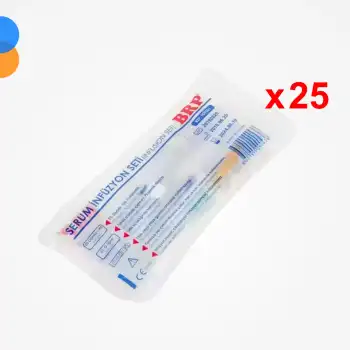 BRP Serum Seti (İnfüzyon Seti) Kilitli (Luer Lock) Yeşil Uçlu 25li Paket