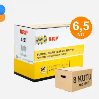 Steril Eldiven Pudralı No: 6,5 - 1 Koli - 400 Adet
