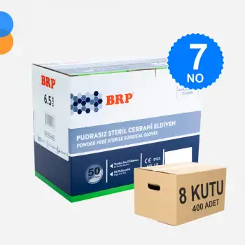BRP Steril Eldiven Pudrasız No: 7 - 1 Koli - 400 Adet
